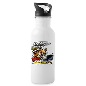 Ich mach das aber ich gucke dabei böse Chihuahua - Trinkflasche mit integriertem Trinkhalm - Weiß - Rechts