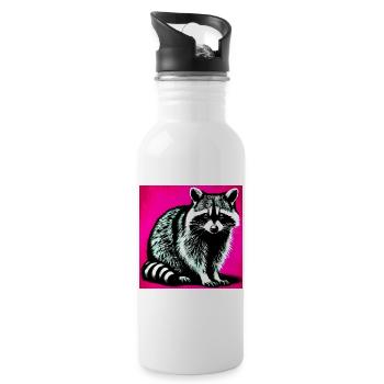 Raccoon - Water bottle with straw - white - Right