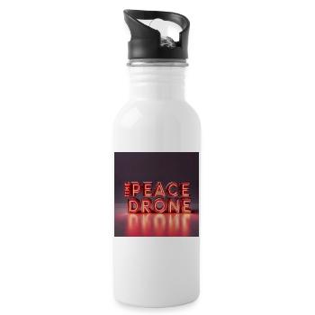 Peace Drone Neon Sign - Water bottle with straw - white - Right