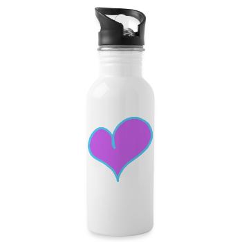 Heart Valentin Dear Girlfriend Friend - Water bottle with straw - white - Right