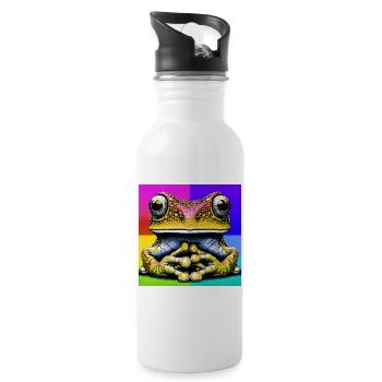 frog - Water bottle with straw - white - Right