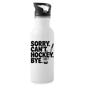 Désolé. Je ne peux pas. Hockey. Au revoir. - Gourde avec paille intégrée - blanc - Droite