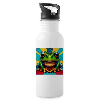 grenouille - Gourde avec paille intégrée - blanc - Droite