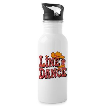 Line Dance Western Flair - Trinkflasche mit integriertem Trinkhalm - Weiß - Rechts