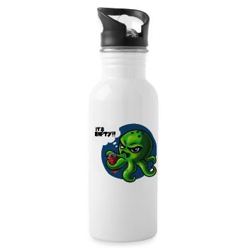 Grumpy Kraken - Water bottle with straw - white - Right