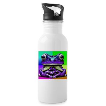 Frosch - Trinkflasche mit integriertem Trinkhalm - Weiß - Rechts