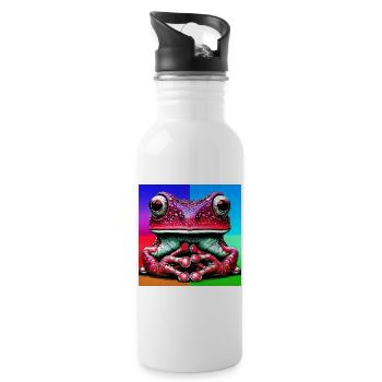 frog - Water bottle with straw - white - Right