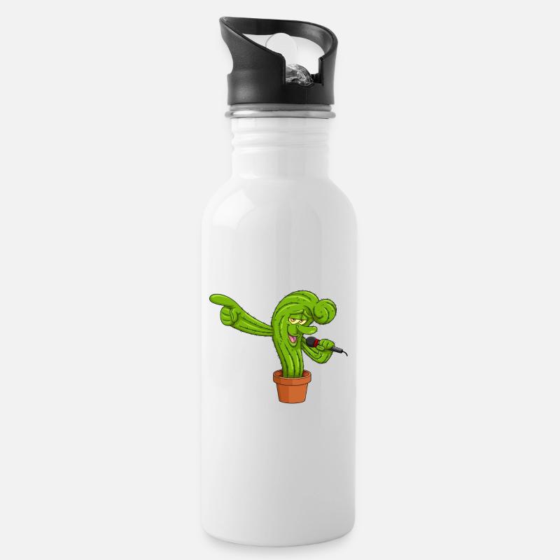 Cactonium funny character cactus meme - Water bottle with straw - white