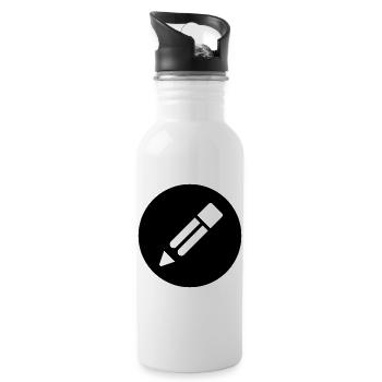 Bleistift - Trinkflasche mit integriertem Trinkhalm - Weiß - Rechts