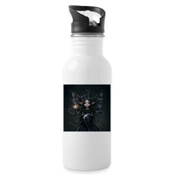 Dark Fairy Winged - Water bottle with straw - white - Right