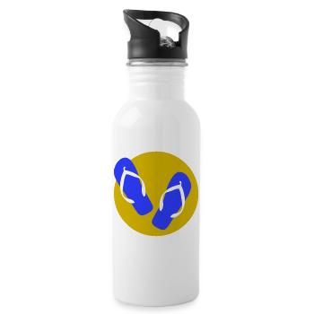 Endlich Ferien! - Trinkflasche mit integriertem Trinkhalm - Weiß - Rechts