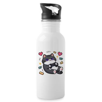 Chat Gamer Console Retro - Water bottle with straw - white - Right