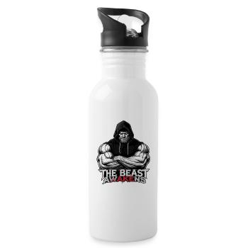 Beast Awakens Hooded Power - Water bottle with straw - white - Right