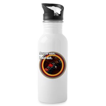 Roulette Fate: Seven Won, I Didn't - Water bottle with straw - white - Right