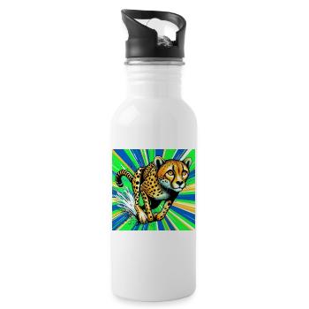 Gepard - Trinkflasche mit integriertem Trinkhalm - Weiß - Rechts