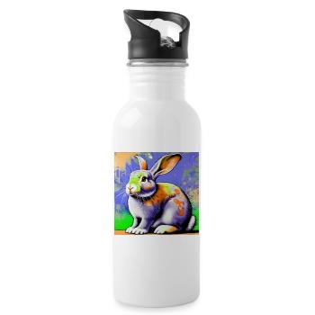 rabbit - Water bottle with straw - white - Right