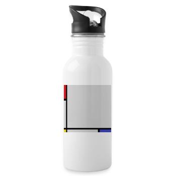 Composition in the style of Mondrian. - Water bottle with straw - white - Right