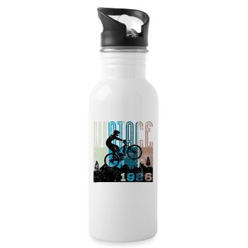 Vintage 1986 - Water bottle with straw - white - Right