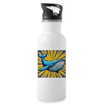 baleine - Gourde avec paille intégrée - blanc - Droite