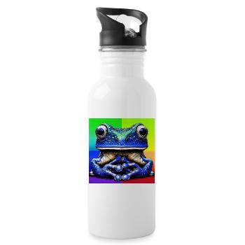 Frosch - Trinkflasche mit integriertem Trinkhalm - Weiß - Rechts