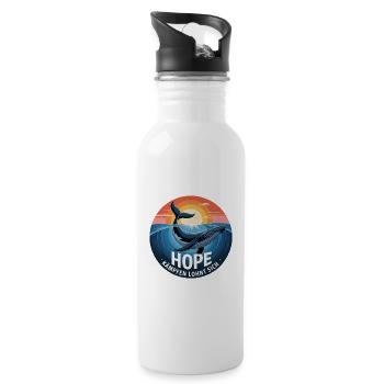 Hope/ Timmy der Wal in der Ostsee - Trinkflasche mit integriertem Trinkhalm - Weiß - Rechts