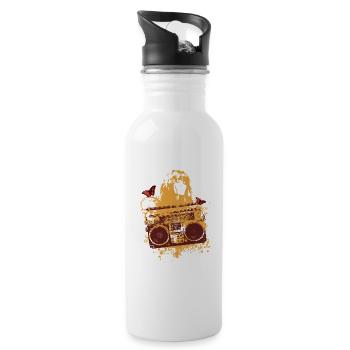 Frutiger Metro - Orange Boom Box - Female Portrait - Water bottle with straw - white - Right