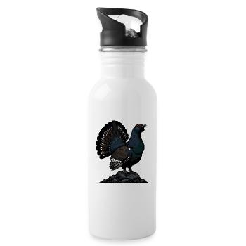 Majestätisches Auer, Wildnis, Berg - Trinkflasche mit integriertem Trinkhalm - Weiß - Rechts