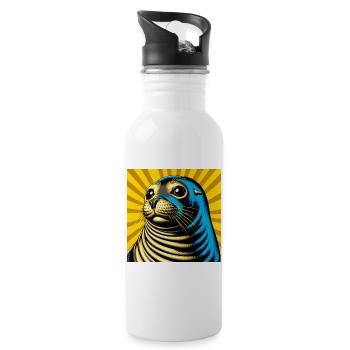 seal - Water bottle with straw - white - Right