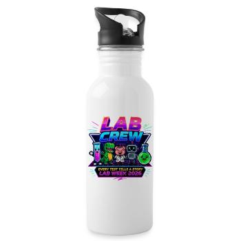 Lab Crew 2026: Comic Strip Lab Team - Water bottle with straw - white - Right
