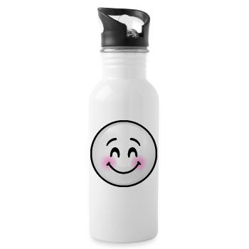 Niedliche graue Blase - Trinkflasche mit integriertem Trinkhalm - Weiß - Rechts