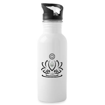 Muster des Ostens - Trinkflasche mit integriertem Trinkhalm - Weiß - Rechts