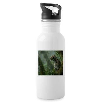 Léopards nuageux dans la forêt tropicale Félins sauvages nobles - Gourde avec paille intégrée - blanc - Droite
