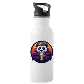 Panda Bier Lustig - Trinkflasche mit integriertem Trinkhalm - Weiß - Rechts