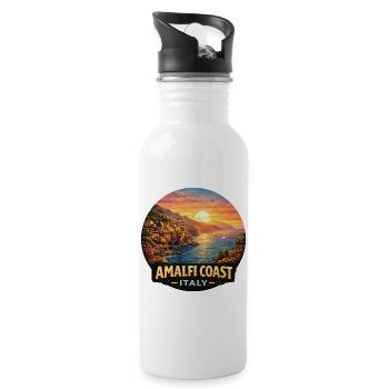 Amalfi Küste Italien Sonnenuntergang Urlaub - Trinkflasche mit integriertem Trinkhalm - Weiß - Rechts