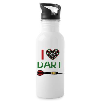 J’adore Dard Heart - Gourde avec paille intégrée - blanc - Droite