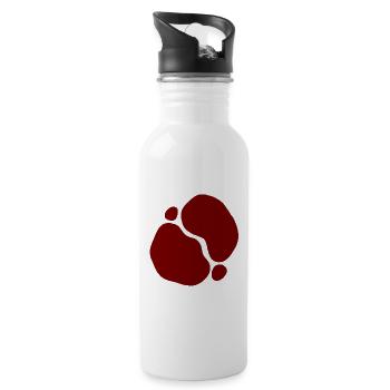 Rote Organische Formen transparentes Design - Trinkflasche mit integriertem Trinkhalm - Weiß - Rechts