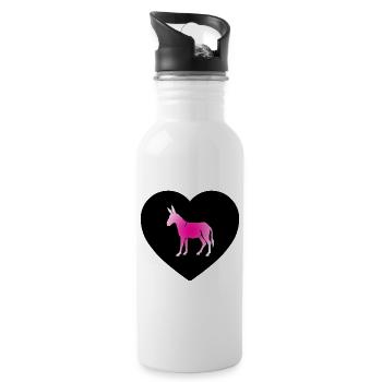 donkey - Water bottle with straw - white - Right