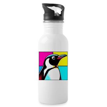 pingouin - Gourde avec paille intégrée - blanc - Droite