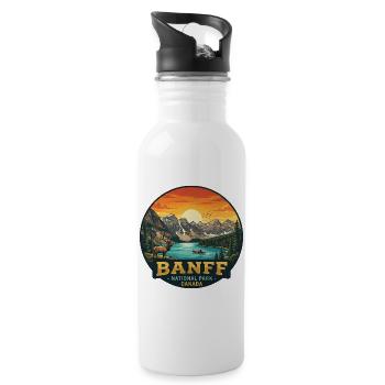 Banff Nationalpark Kanada Lake Louise Camping  - Trinkflasche mit integriertem Trinkhalm - Weiß - Rechts