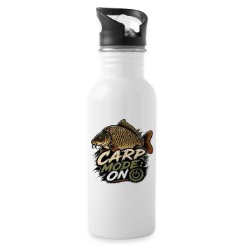 Carp Mode ON – Funny Carp Fishing Shirt - Water bottle with straw - white - Right