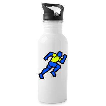 Schneller Polygon Läufer Marathon Team - Trinkflasche mit integriertem Trinkhalm - Weiß - Rechts