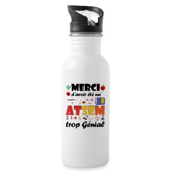 Merci d'avoir été un ATSEM trop Génial Cadeau  - Gourde avec paille intégrée - blanc - Droite