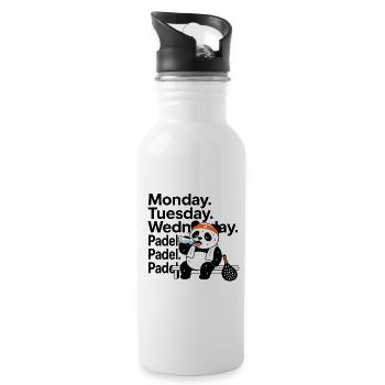Monday Tuesday Wednesday Padel - Trinkflasche mit integriertem Trinkhalm - Weiß - Rechts