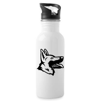 German Shepherd - Water bottle with straw - white - Right