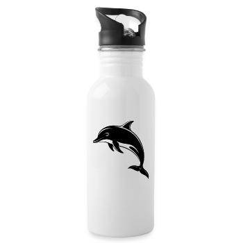 Delfin - Trinkflasche mit integriertem Trinkhalm - Weiß - Rechts