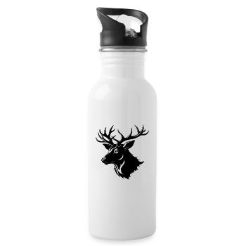Elchkopfform - Trinkflasche mit integriertem Trinkhalm - Weiß - Rechts