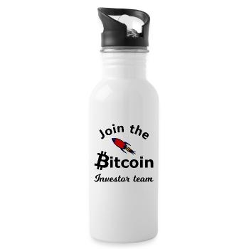 Le bitcoin s’envole vers la lune - Gourde avec paille intégrée - blanc - Droite