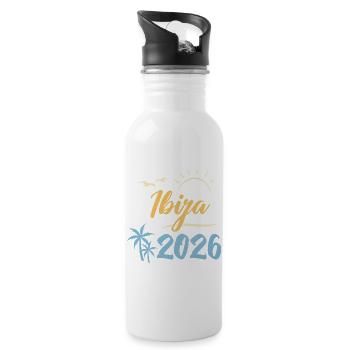 Ibiza 2026 - Trinkflasche mit integriertem Trinkhalm - Weiß - Rechts