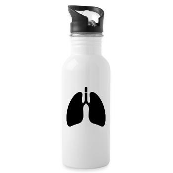 Lungen - Trinkflasche mit integriertem Trinkhalm - Weiß - Rechts