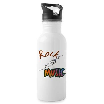 Musique rock - Gourde avec paille intégrée - blanc - Droite